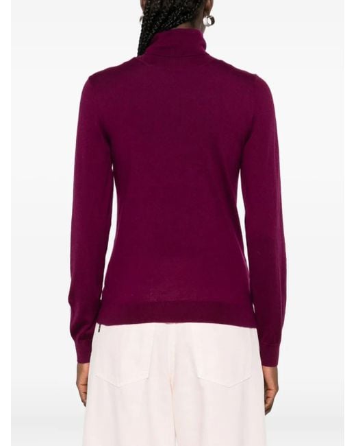 Eric Bompard Purple Rollkragenpullover Aus Kaschmir