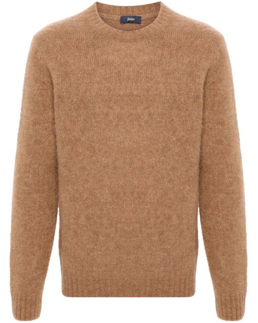 Herno Brown Logo-Plaque Sweater for men
