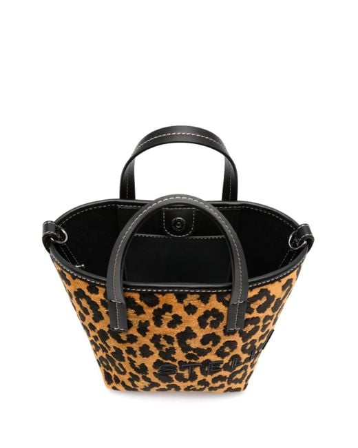 Sac Seau À Motif Léopard En Jacquard Stella McCartney en coloris Black