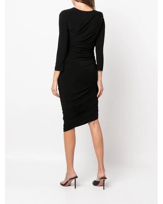 Norma Kamali Black Diana Ruched-Detail Midi Dress