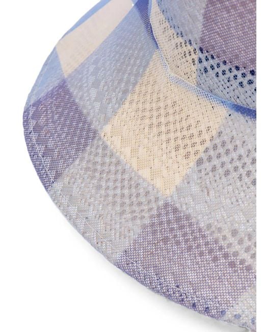 CA4LA Blue Ckeck Checked Bucket Hat