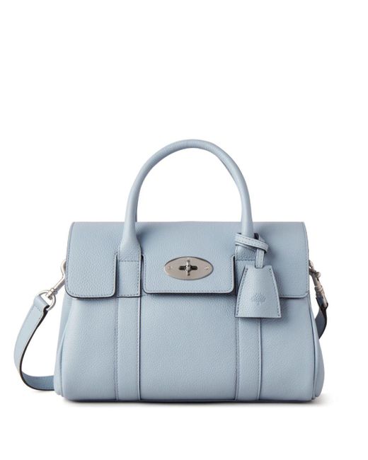 Mulberry Blue Small Bayswater Leather Tote Bag