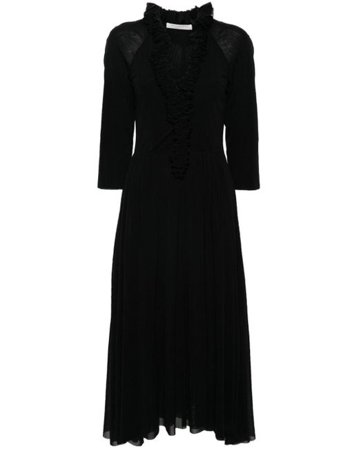 Philosophy Di Lorenzo Serafini Black Ruffle-detail Dress