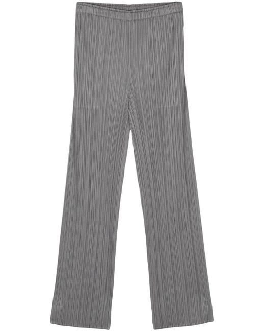 Pleats Please Issey Miyake Gray Monthly Colors March Plissé Trousers
