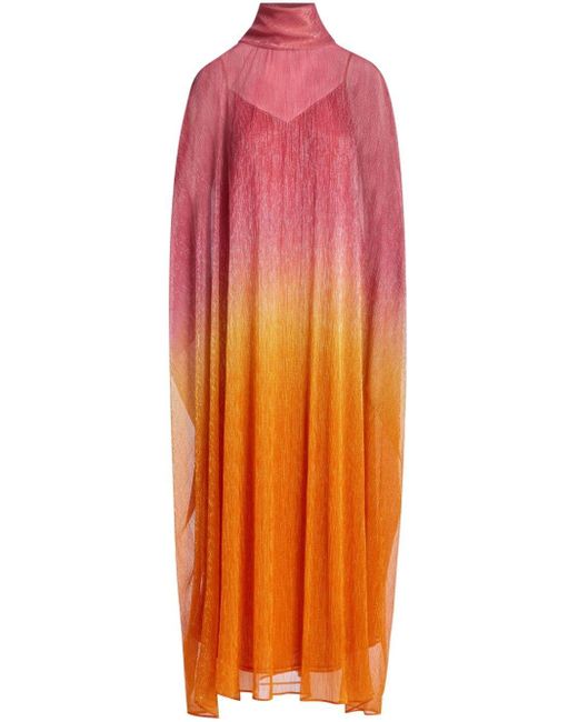 Talbot Runhof Orange Gradient-effect Kaftan Dress