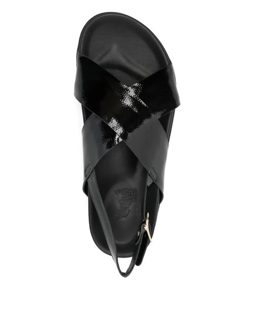Sandalias Ikesia con tiras cruzadas Ancient Greek Sandals de color Black