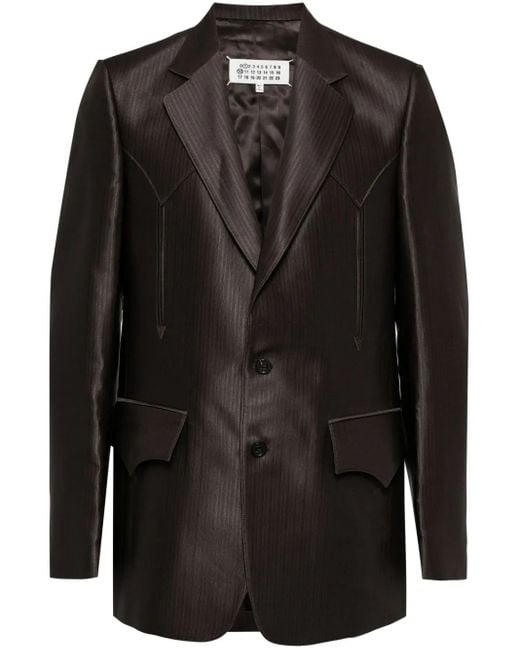 Maison Margiela Black Striped Single-Breasted Blazer for men