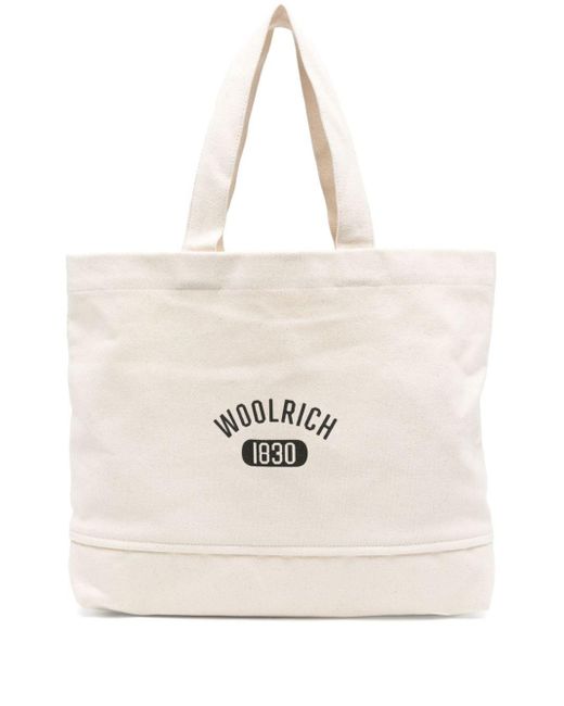 Woolrich Natural Logo-print Canvas Tote Bag