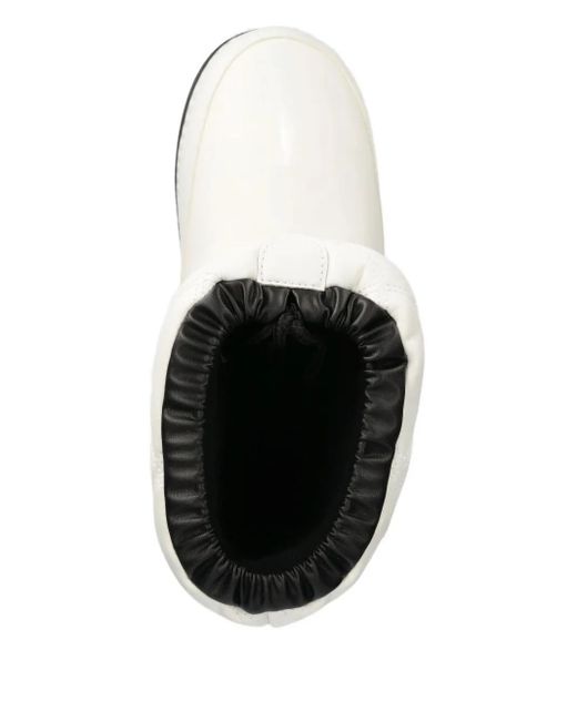 Love Moschino White Quilted Heart-Detail Snow Boots