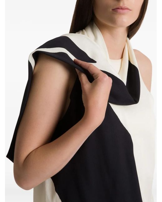 Alberta Ferretti White Panelled Asymmetric Dress