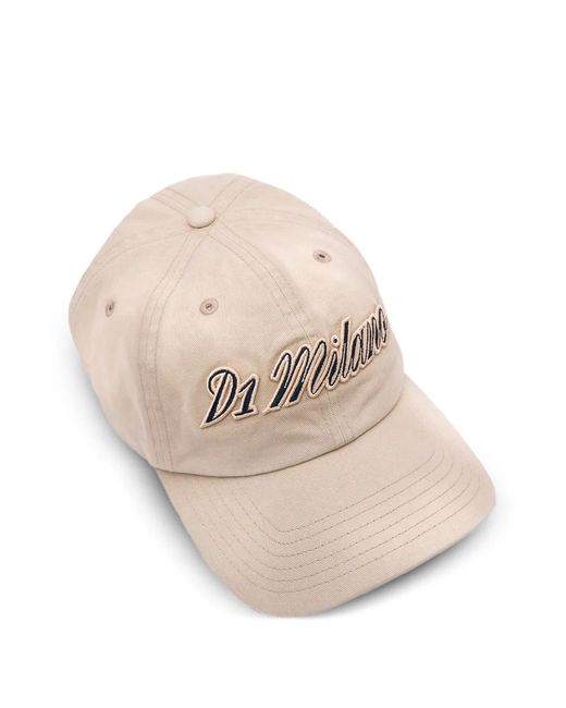 D1 Milano Natural Logo-Embroidered Cap