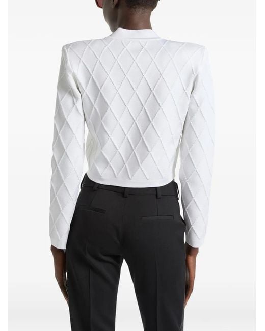 Balmain Cropped Vest in het White