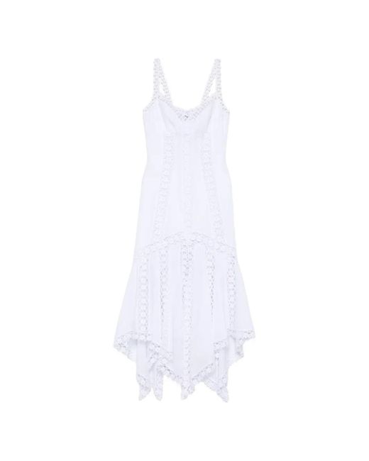 Charo Ruiz White Blossel Asymmetric-Hem Midi Dress
