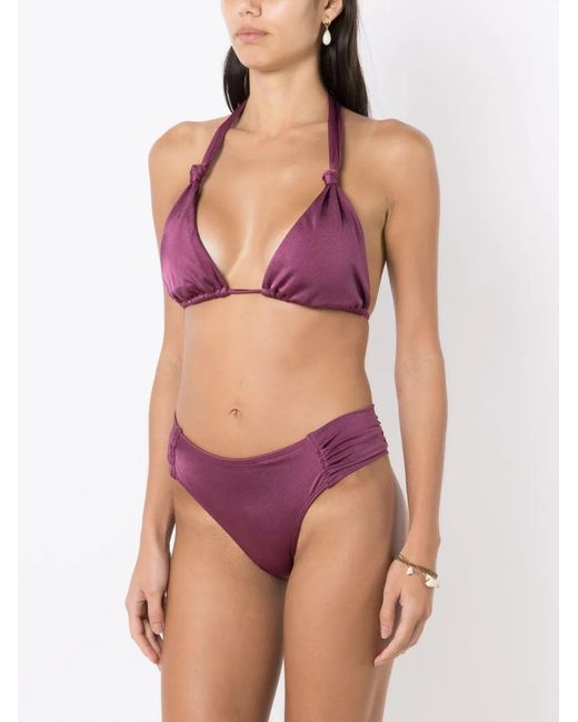 Brigitte Bardot Purple Knot-Detail Triangle-Cup Bikini
