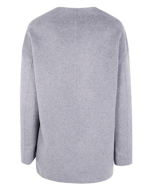 Loulou de Saison Blue Button-Front Wool Coat