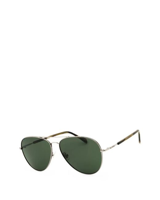 Fossil Green Pilot-Frame Metal Sunglasses for men