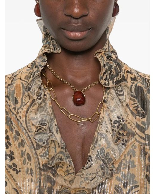 Etro Natural Paisley Leopard-Print Maxi Dress