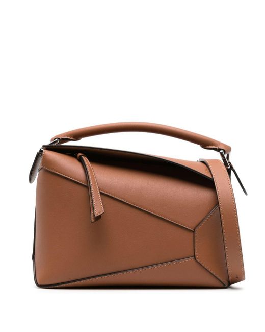 Loewe Brown Small Puzzle Leather Bag