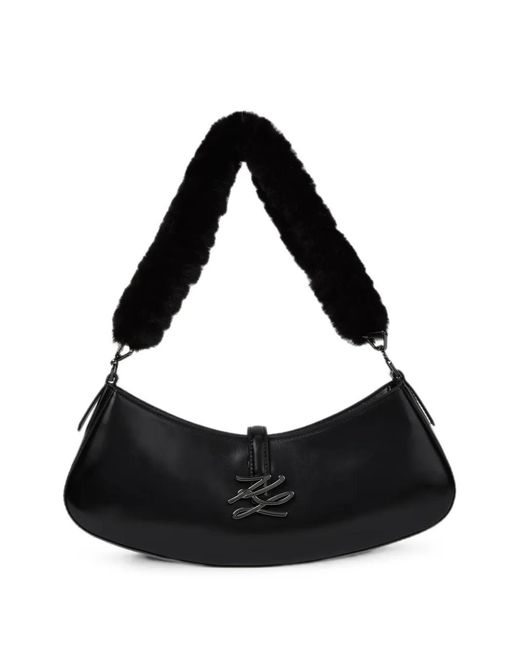 Karl Lagerfeld Black Petit Sac Porté Épaule K/Autograph En Cuir