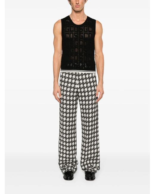 Gcds Black Monogram-Pattern Sleeveless Jumper for men