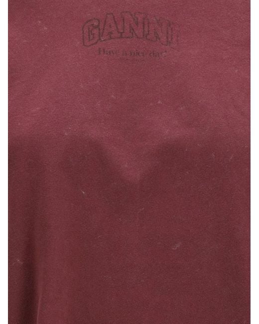 Ganni Red Double-Sleeve Sweatshirt