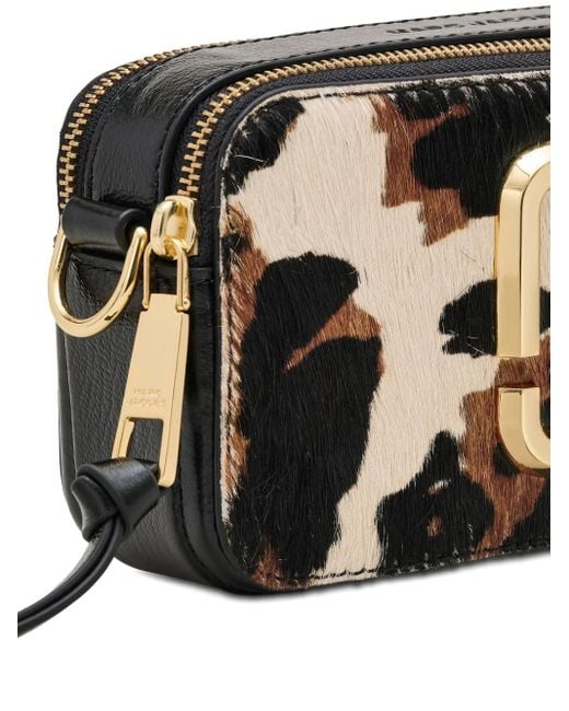 Marc Jacobs Black Snapshot Haircalf-Pattern Bag