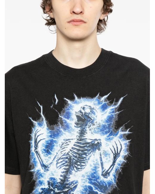 Melt Black T-Shirt À Imprimé Squelette for men
