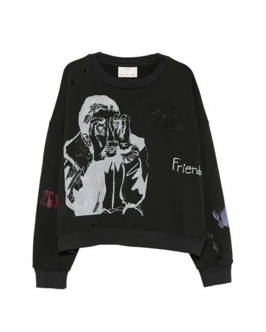 Song For The Mute Black Graphic-Print Sweatshirt for men