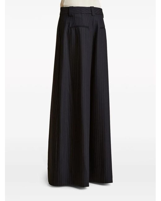 Khaite Blue Jacob Pinstriped Wide Leg Trousers