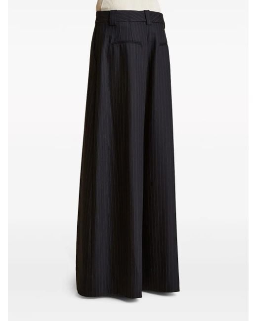 Khaite Blue Jacob Pinstriped Wide Leg Trousers