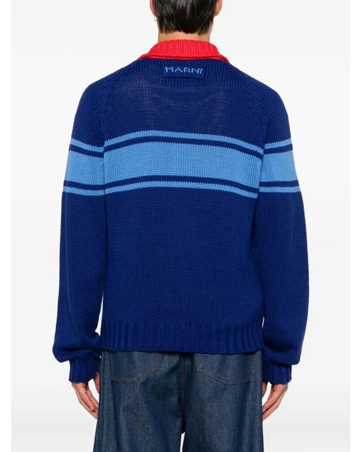 Marni Gestreifter Pullover in Blue für Herren