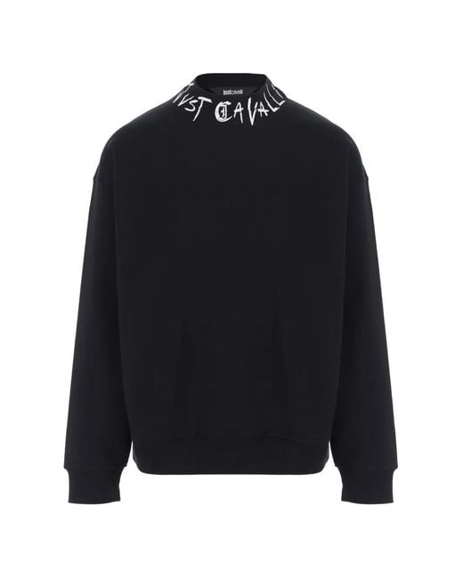Just Cavalli Blue Logo-Print Sweatshirt for men