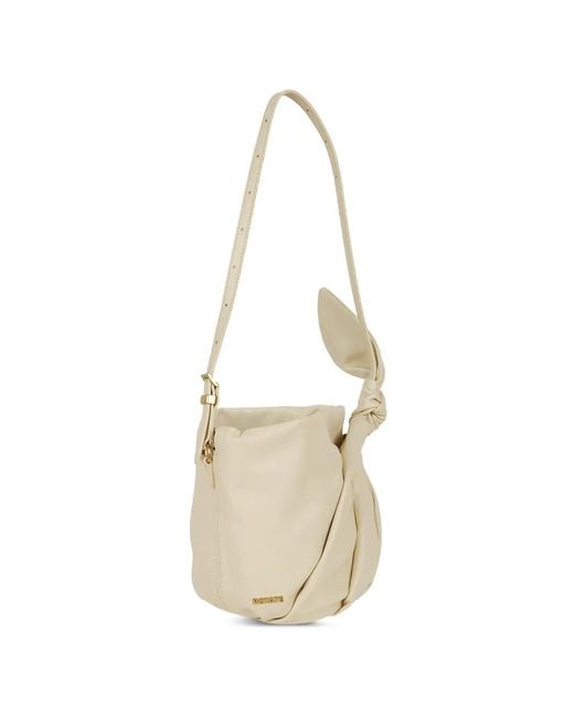 ROTATE BIRGER CHRISTENSEN White Knot-Detail Gathered Clutch Bag