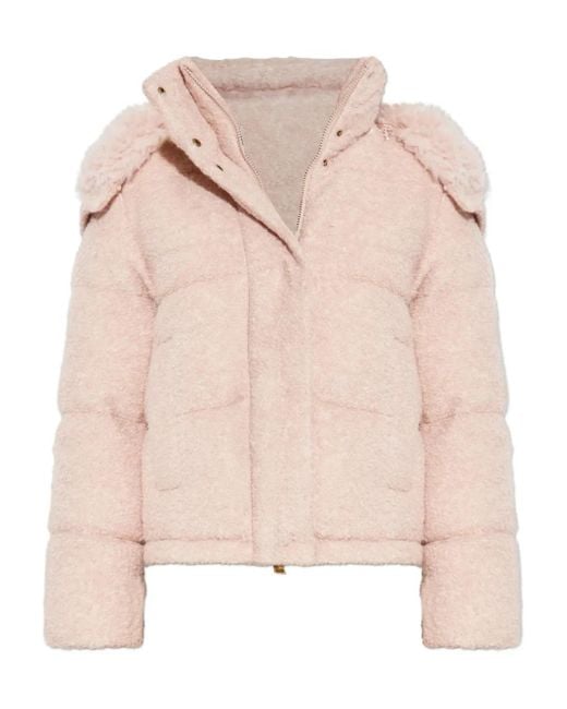 Moncler Pink Virieu Bouclé Padded Jacket