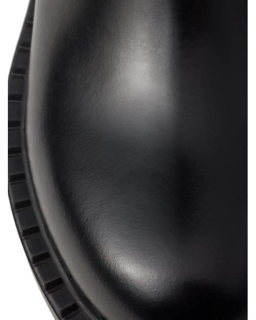 Prada Black Brushed Leather Chelsea Boots