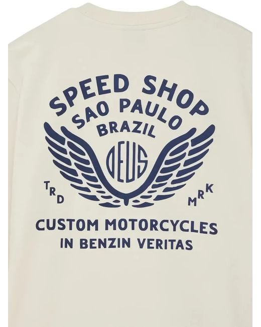 Deus Ex Machina White Munificence Graphic-Print Crew-Neck Sweatshirt for men
