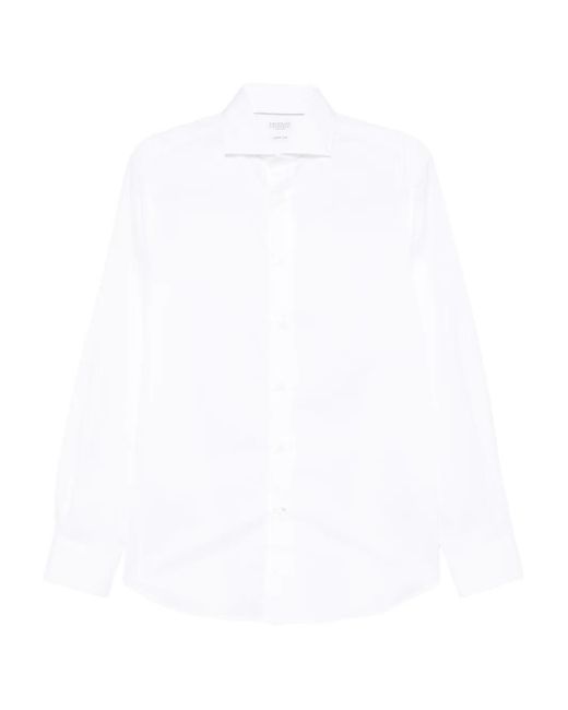 Brunello Cucinelli Button-Up Overhemd in het White voor heren