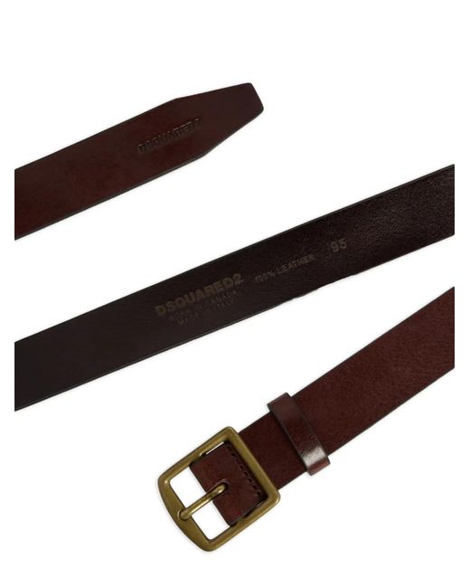 DSquared² White Twin Buckle Belt for men
