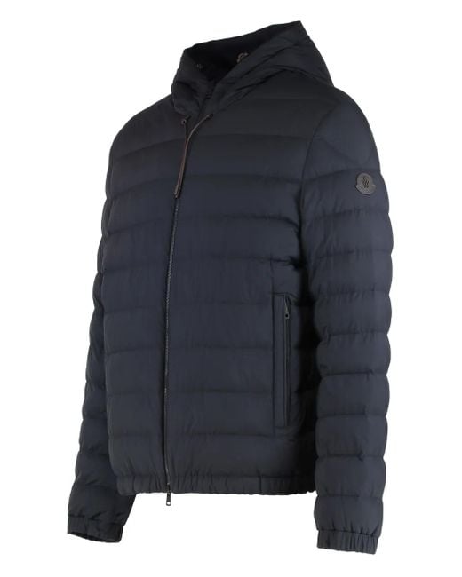 Moncler Blue Hooded Reversible Jacket for men
