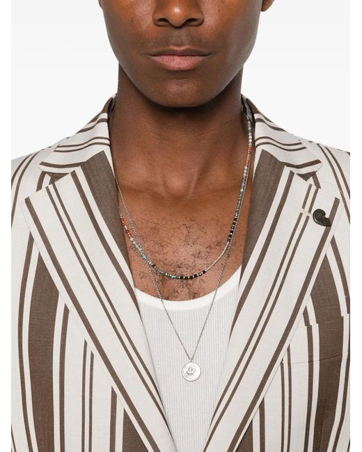 Gabriele Pasini White Striped Single-Breasted Blazer for men