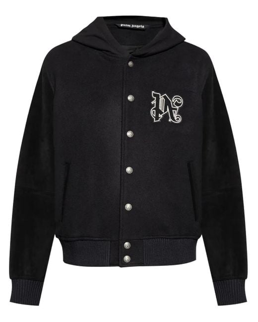 Palm Angels Black Vertigo Bomber Jacket for men