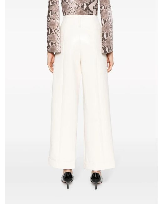 Philosophy Di Lorenzo Serafini White High-Waist Straight-Leg Trousers
