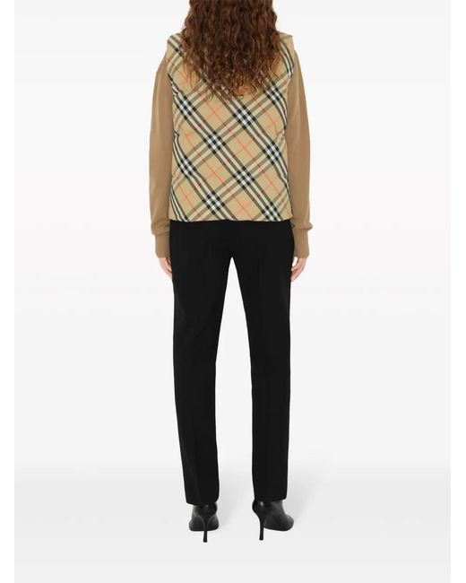 Burberry Metallic Check-Print Reversible Puffer Gilet