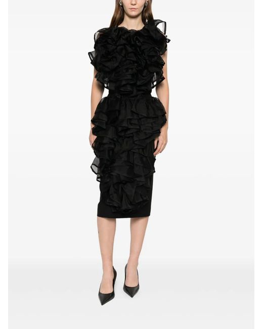 Viktor & Rolf Black Ruffled Volant Top