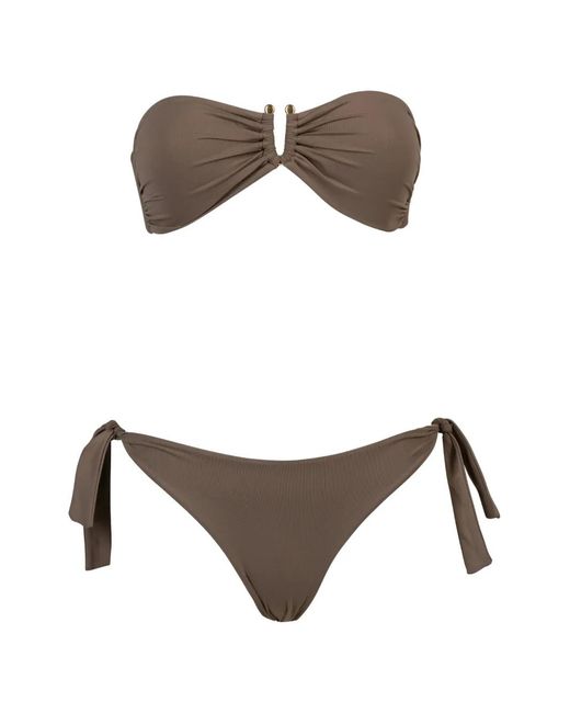 Fisico Brown Knotted Bikini