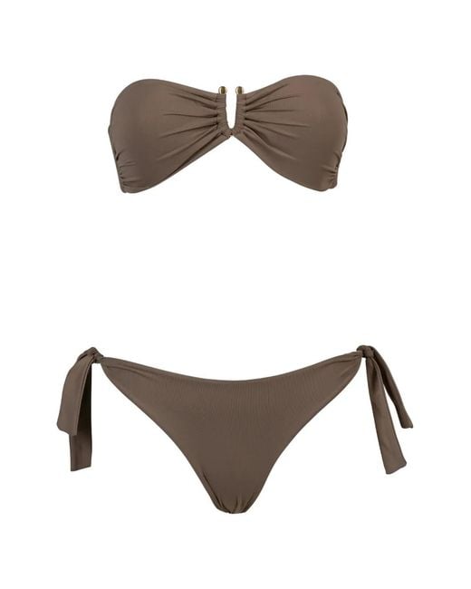 Fisico Brown Knotted Bikini