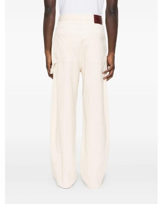 Drole de Monsieur White Utility-Pocket Cotton Trousers for men