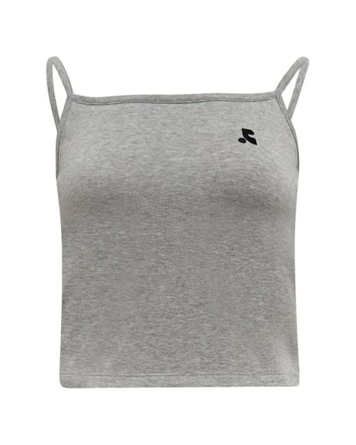 Rest&Recreation Gray Layered Logo-Embroidery Tank Top