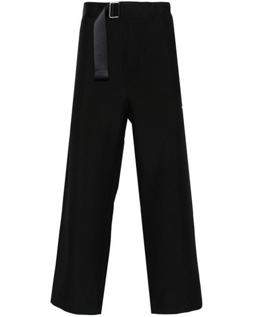 OAMC Black Belted Cotton Straight-leg Trousers for men