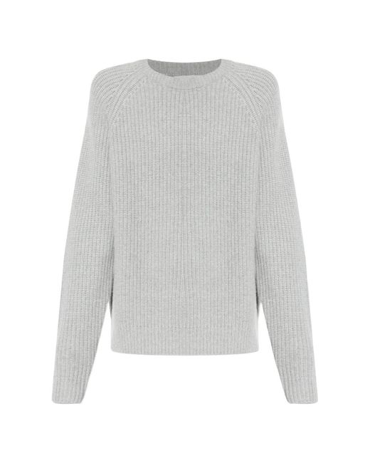 Lisa Yang Gray Raglan-Sleeve Crew-Neck Sweater for men